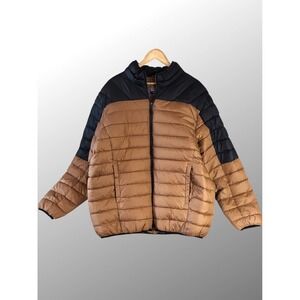 NWT Bass Creek Outfitters Mens Camel & Black Quilted Puffer Jacket NEW Size XXL